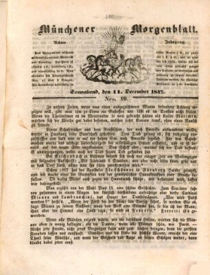 Münchener Morgenblatt Samstag 11. Dezember 1847