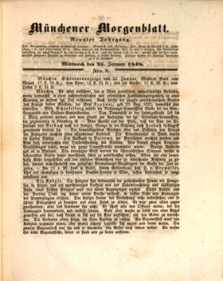 Münchener Morgenblatt Mittwoch 26. Januar 1848