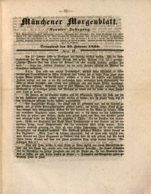 Münchener Morgenblatt Samstag 26. Februar 1848