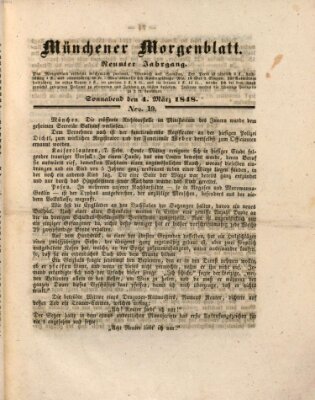 Münchener Morgenblatt Samstag 4. März 1848
