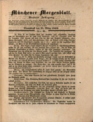 Münchener Morgenblatt Samstag 11. März 1848