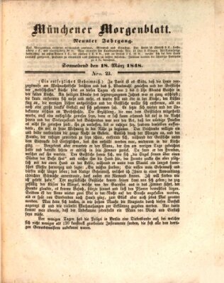 Münchener Morgenblatt Samstag 18. März 1848