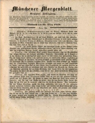 Münchener Morgenblatt Mittwoch 22. März 1848