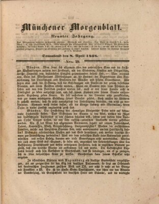 Münchener Morgenblatt Samstag 8. April 1848