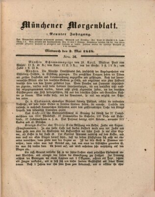 Münchener Morgenblatt Mittwoch 3. Mai 1848