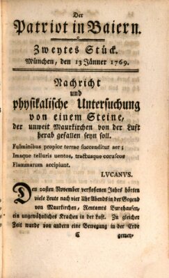 Der Patriot in Baiern Freitag 13. Januar 1769