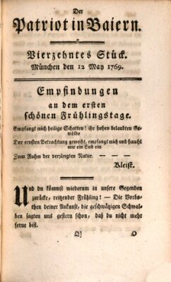 Der Patriot in Baiern Freitag 12. Mai 1769