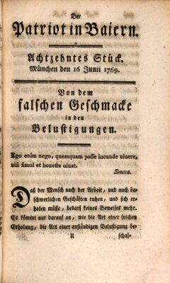 Der Patriot in Baiern Freitag 16. Juni 1769