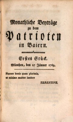 Der Patriot in Baiern Freitag 27. Januar 1769