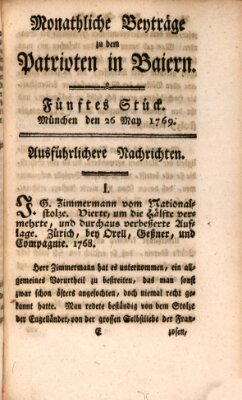 Der Patriot in Baiern Freitag 26. Mai 1769