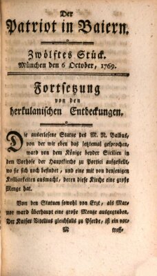 Der Patriot in Baiern Freitag 6. Oktober 1769