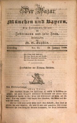 Der Bazar für München und Bayern Dienstag 19. Januar 1830