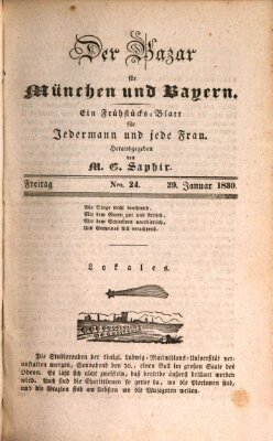 Der Bazar für München und Bayern Freitag 29. Januar 1830