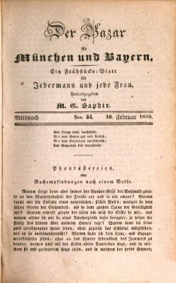 Der Bazar für München und Bayern Mittwoch 10. Februar 1830