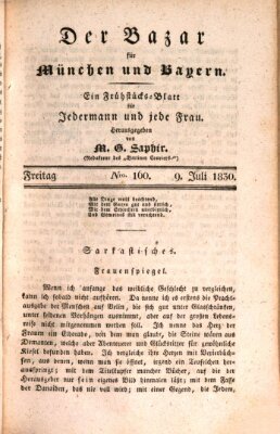 Der Bazar für München und Bayern Freitag 9. Juli 1830