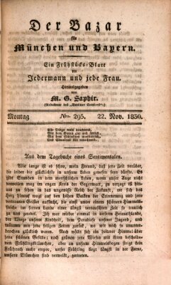 Der Bazar für München und Bayern Montag 22. November 1830