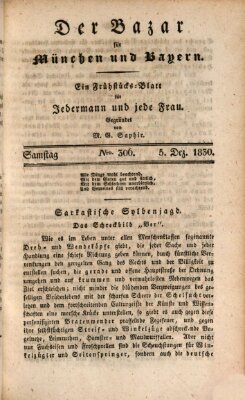 Der Bazar für München und Bayern Sonntag 5. Dezember 1830