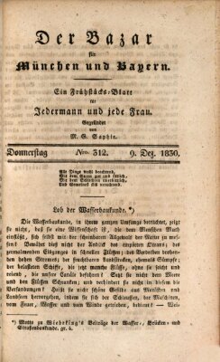 Der Bazar für München und Bayern Donnerstag 9. Dezember 1830