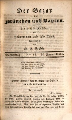 Der Bazar für München und Bayern Donnerstag 20. Januar 1831