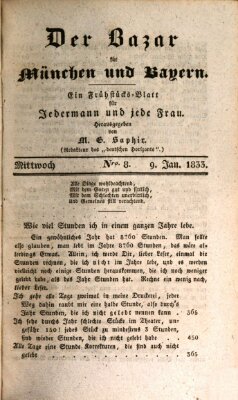 Der Bazar für München und Bayern Mittwoch 9. Januar 1833