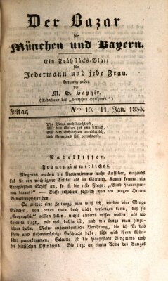 Der Bazar für München und Bayern Freitag 11. Januar 1833