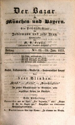 Der Bazar für München und Bayern Freitag 25. Januar 1833