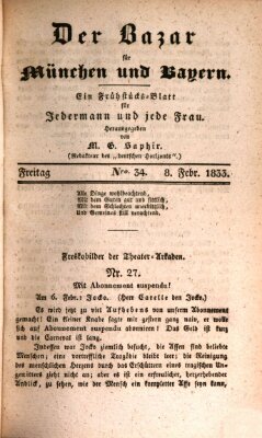 Der Bazar für München und Bayern Freitag 8. Februar 1833