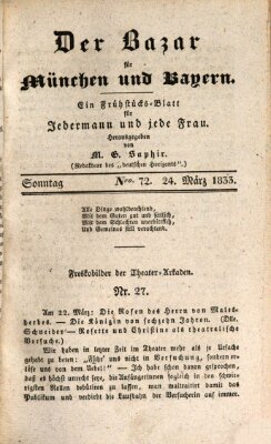 Der Bazar für München und Bayern Sonntag 24. März 1833