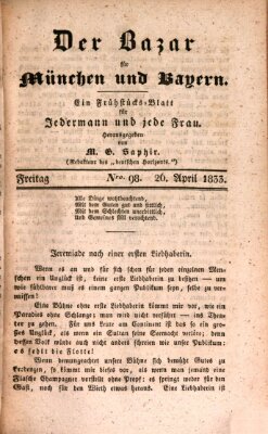 Der Bazar für München und Bayern Freitag 26. April 1833