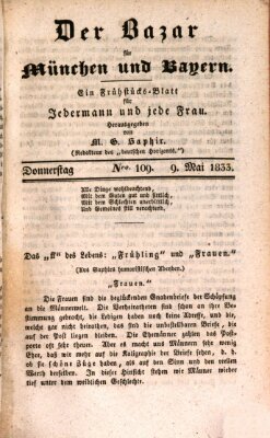 Der Bazar für München und Bayern Donnerstag 9. Mai 1833