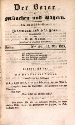 Der Bazar für München und Bayern Freitag 17. Mai 1833