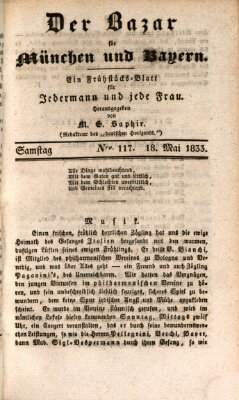 Der Bazar für München und Bayern Samstag 18. Mai 1833