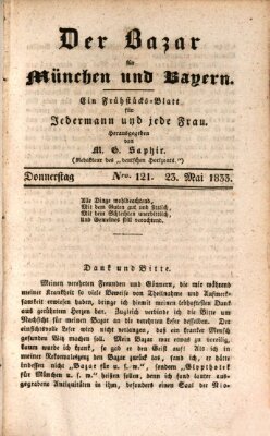 Der Bazar für München und Bayern Donnerstag 23. Mai 1833