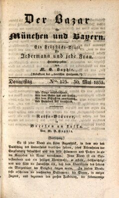 Der Bazar für München und Bayern Donnerstag 30. Mai 1833