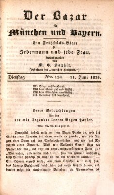 Der Bazar für München und Bayern Dienstag 11. Juni 1833