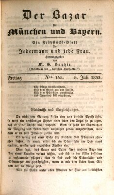 Der Bazar für München und Bayern Freitag 5. Juli 1833