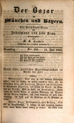 Der Bazar für München und Bayern Samstag 13. Juli 1833