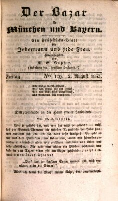 Der Bazar für München und Bayern Freitag 2. August 1833