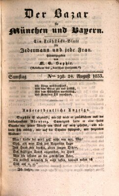 Der Bazar für München und Bayern Samstag 24. August 1833