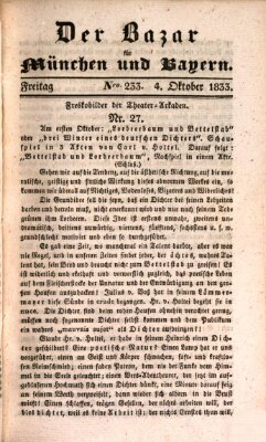 Der Bazar für München und Bayern Freitag 4. Oktober 1833