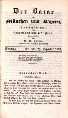 Der Bazar für München und Bayern Sonntag 29. Dezember 1833