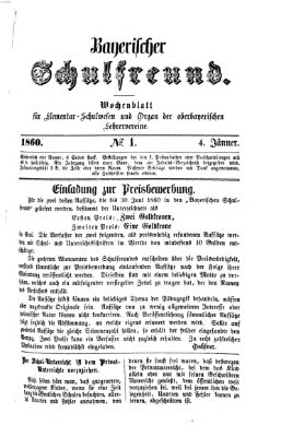 Bayerischer Schulfreund Mittwoch 4. Januar 1860