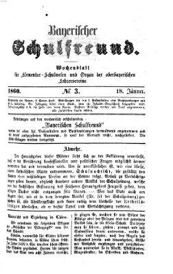 Bayerischer Schulfreund Mittwoch 18. Januar 1860