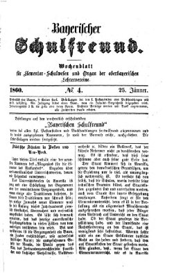 Bayerischer Schulfreund Mittwoch 25. Januar 1860