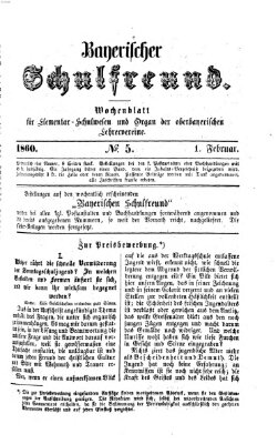 Bayerischer Schulfreund Mittwoch 1. Februar 1860