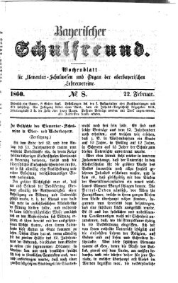 Bayerischer Schulfreund Mittwoch 22. Februar 1860