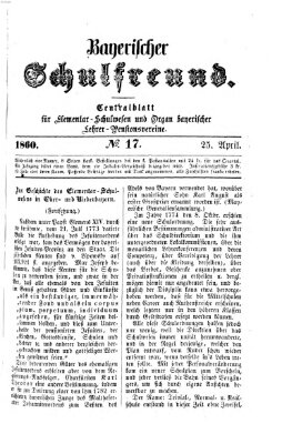 Bayerischer Schulfreund Mittwoch 25. April 1860