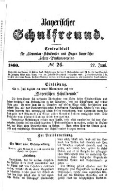 Bayerischer Schulfreund Mittwoch 27. Juni 1860