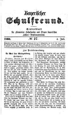 Bayerischer Schulfreund Mittwoch 4. Juli 1860