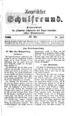 Bayerischer Schulfreund Mittwoch 11. Juli 1860